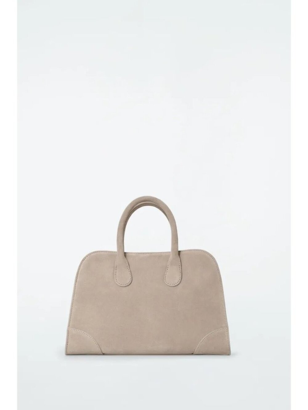 NWT COS Mini Studio Bowling Bag Suede Sand Detachable Shoulder Strap
